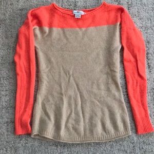 Vineyard Vines Two-Tone Orange and Tan Sweater